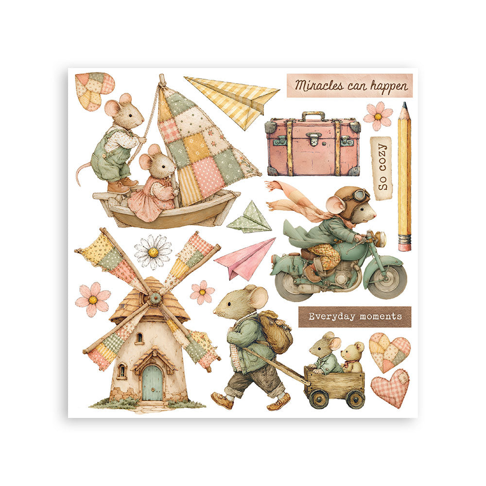 Stamperia Cozy Family rub-on 6-pakning assortert