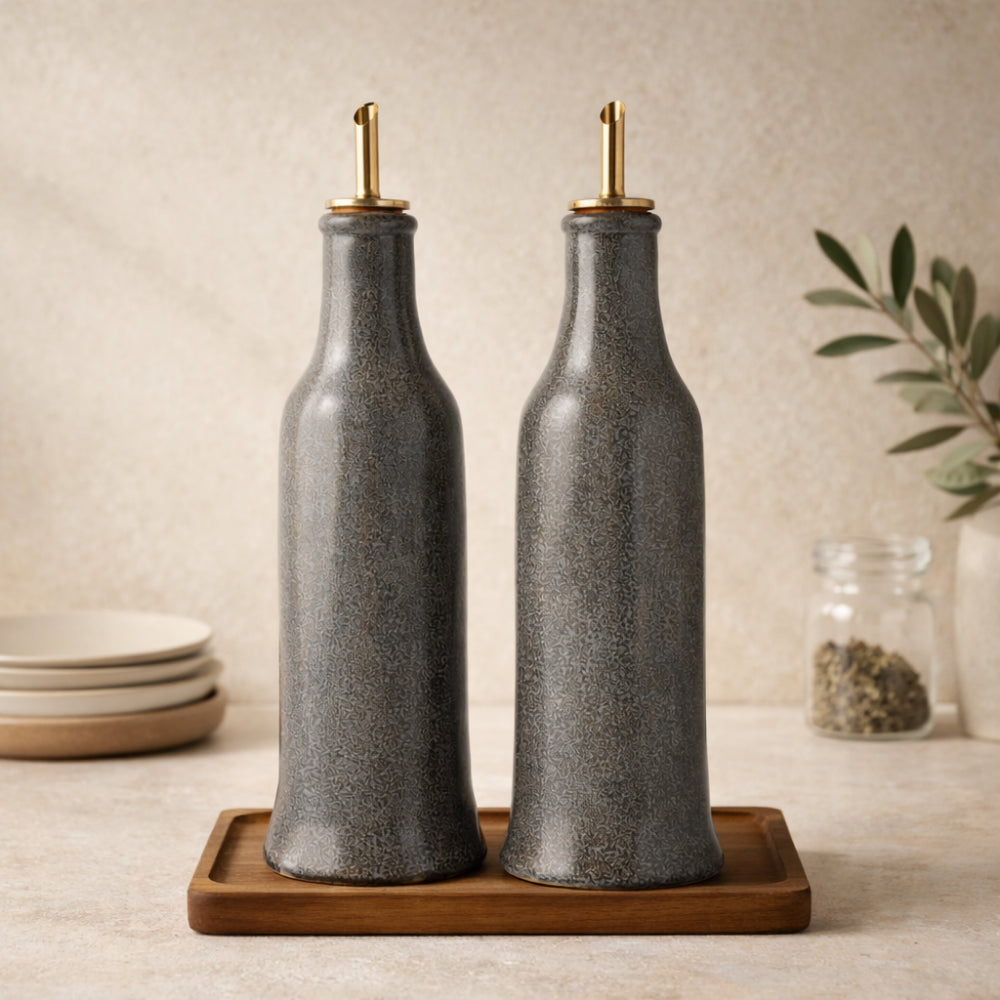 KaiserCraft Lake House Olje- og Eddiksett Slate 2pk