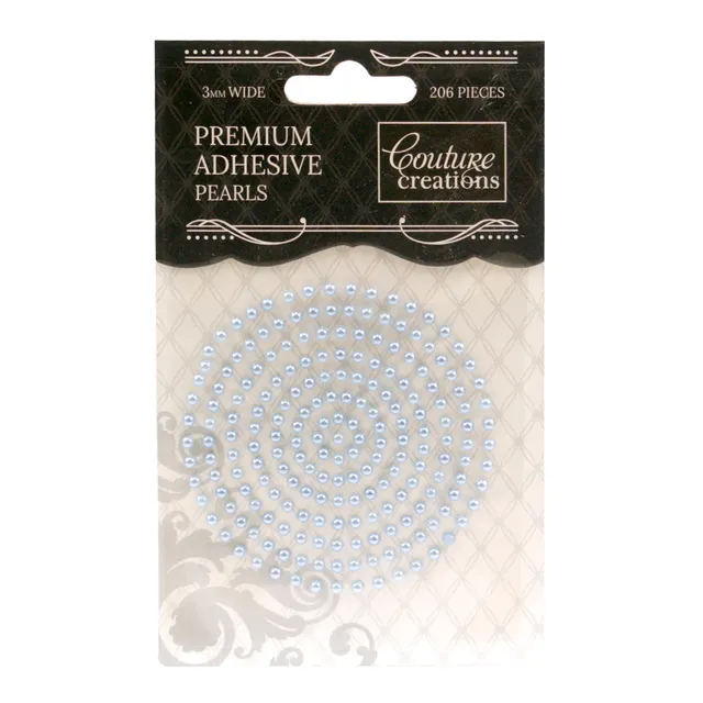 Couture Creations Adhesive Pearls perler Cornflower Blue 3 mm 206 stk