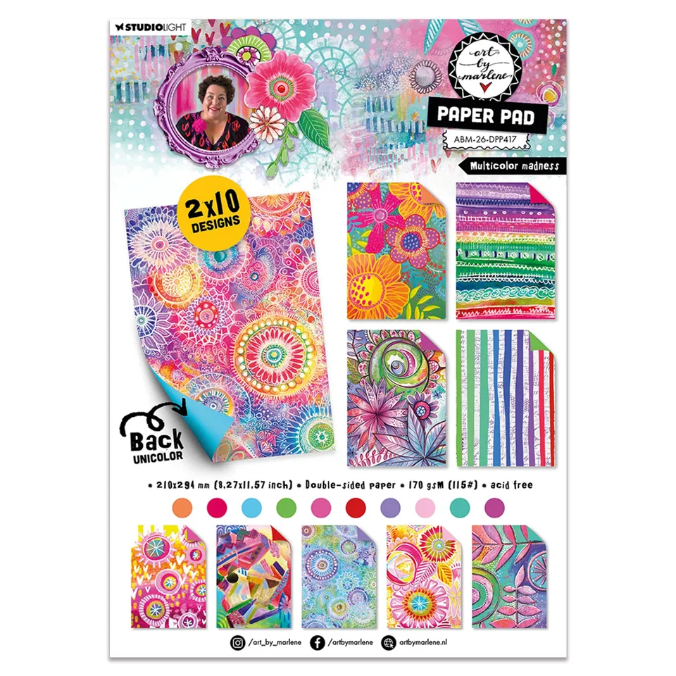 Aall and Create Art by Marlene Multicolor Madness papirblokk 20 ark