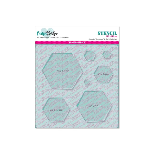 CarlijnDesign CDSC-0020 sjablong heksagon 16x16 cm