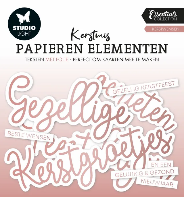 Studio Light Essentials papirelementer Rosegull jul