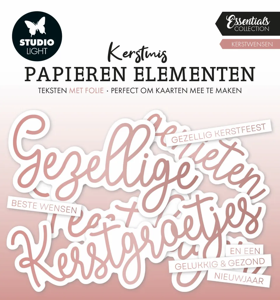 Studio Light Essentials papirelementer Rosegull jul