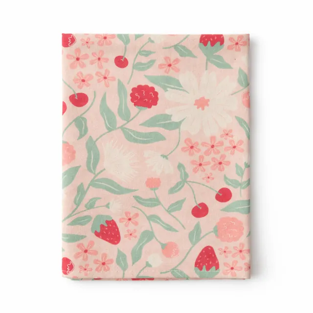 K&Co Rhubarb kjøkkenhåndkle Berries & Blooms 50x70