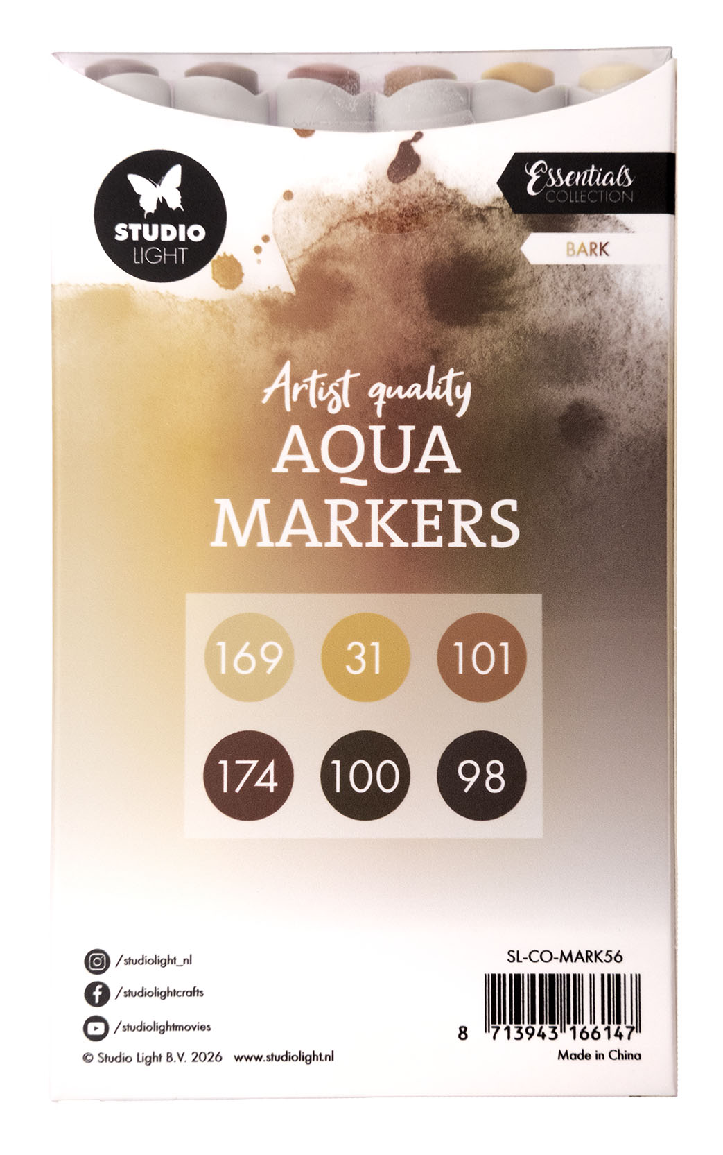 Studio Light Essentials aquatusjer Bark 6 stk brune toner