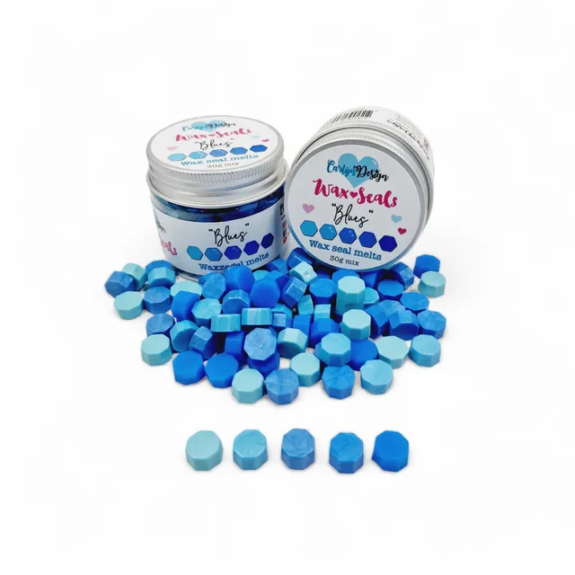 CarlijnDesign CDWX-0037 voksperler blues 30 g blå miks