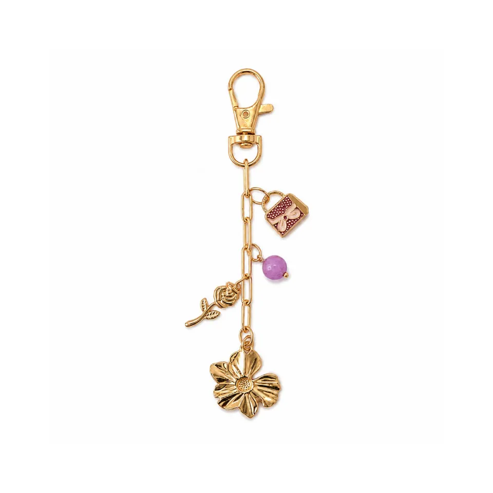 KaiserCraft Grace Gold Flower nøkkelring metall gull
