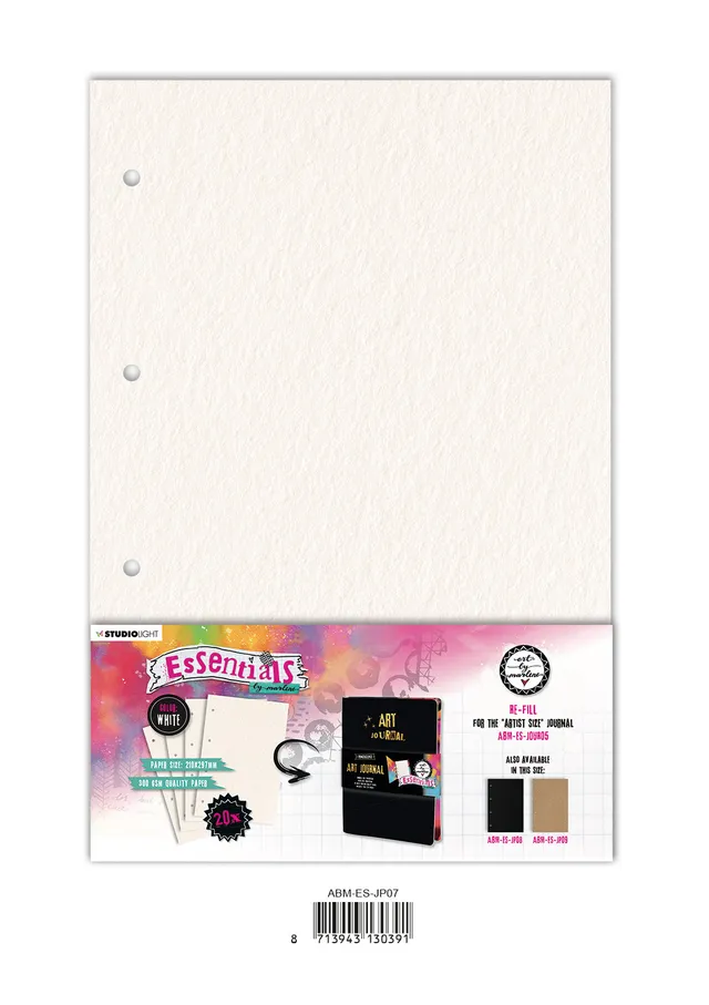 Art by Marlene Essentials Journal Pages hvite A4 20 ark