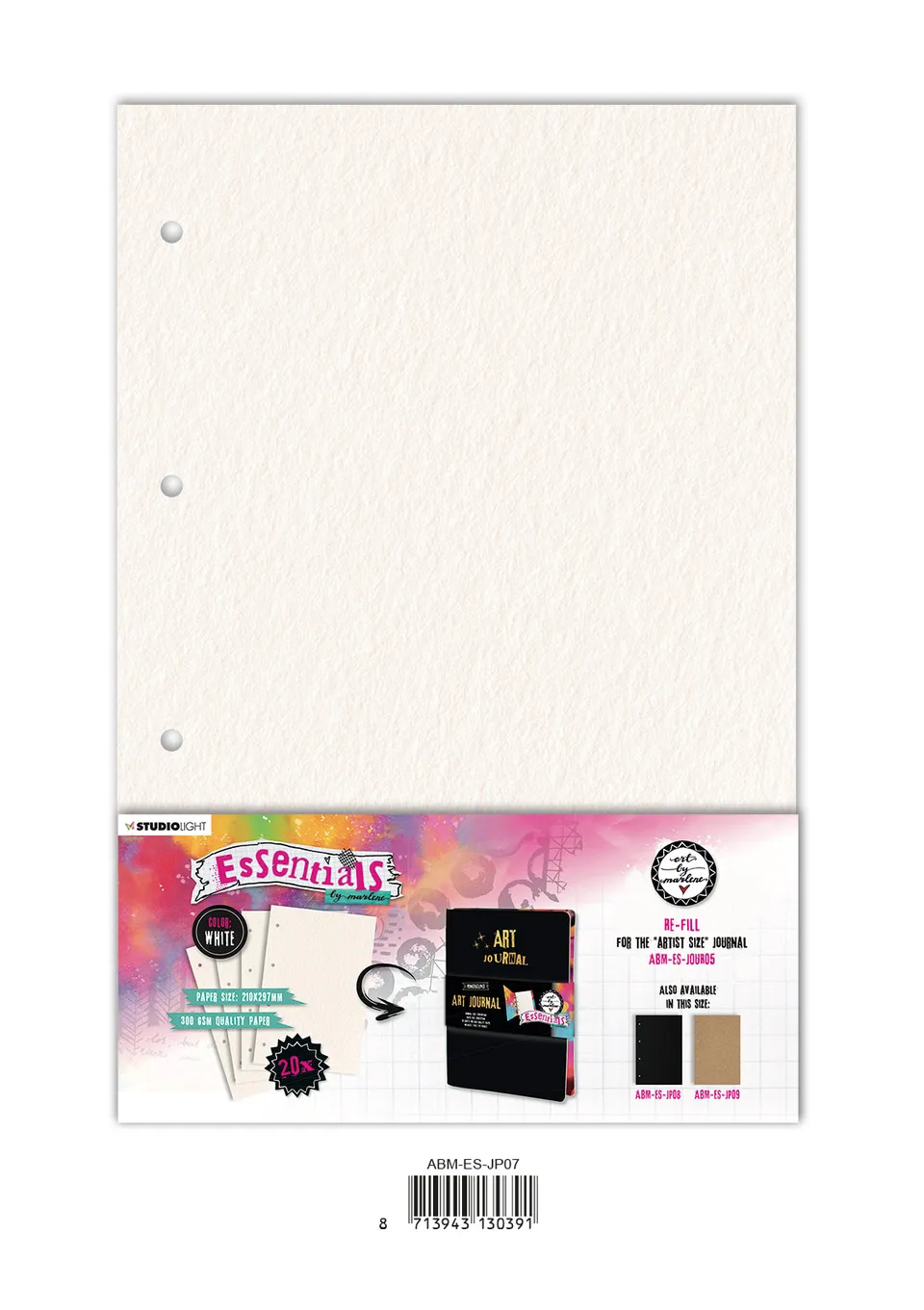 Art by Marlene Essentials Journal Pages hvite A4 20 ark