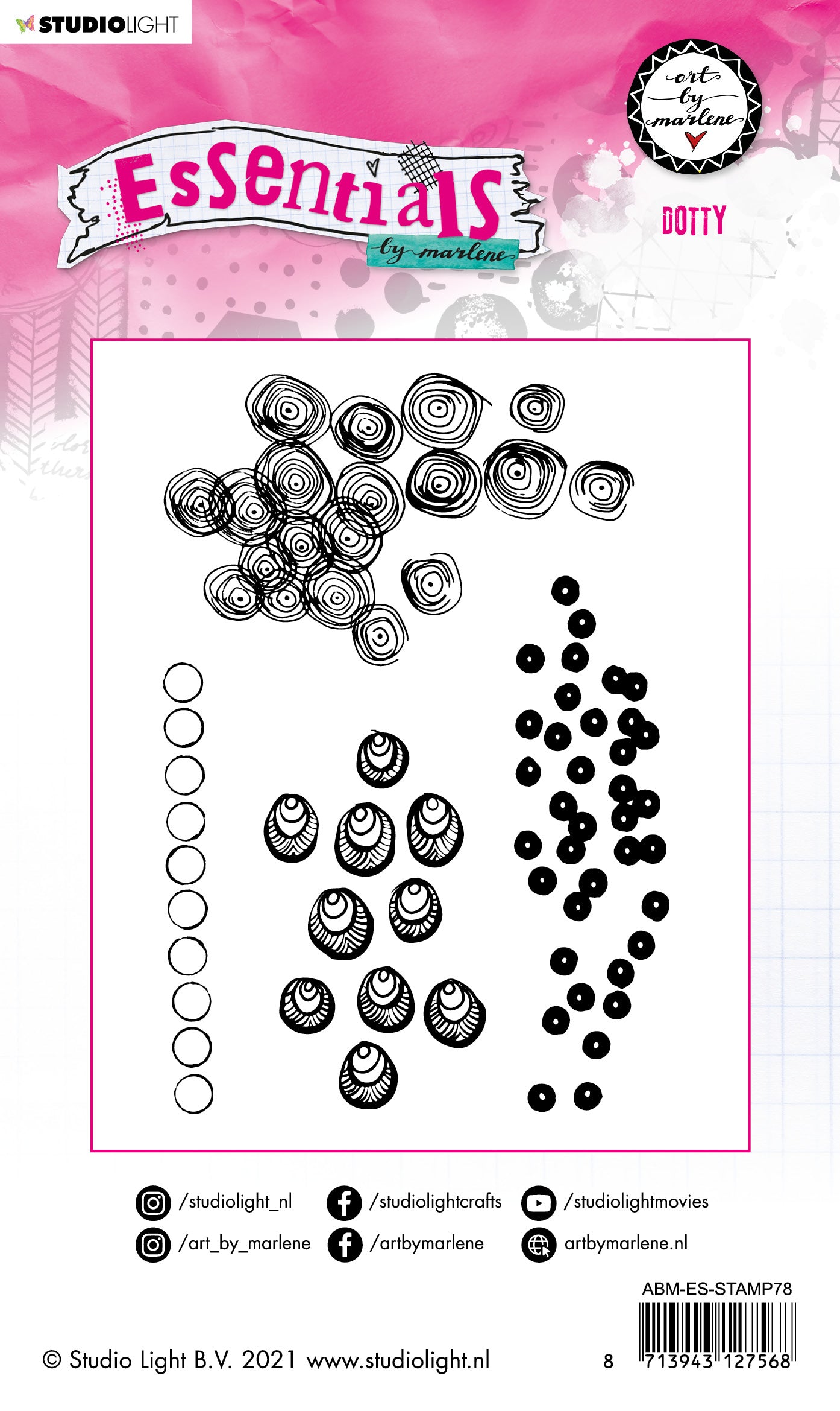 Art by Marlene Essentials Dotty gummistempel prikker A6