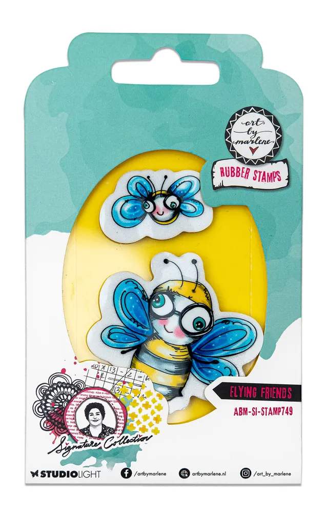 Art by Marlene Signature Flying Friends gummistempel fugler