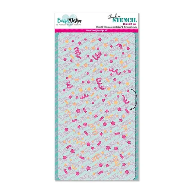 CarlijnDesign Slimline CDSC-0016 stencil confetti 11,5x22 cm