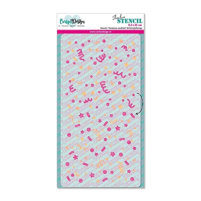 CarlijnDesign Slimline CDSC-0016 stencil confetti 11,5x22 cm
