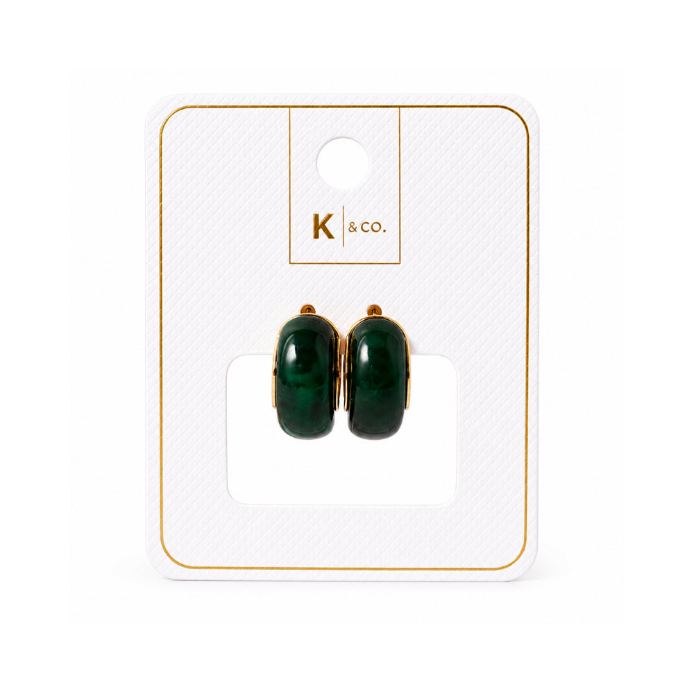 K&Co. Sunset Spritz Emerald øredobber resin