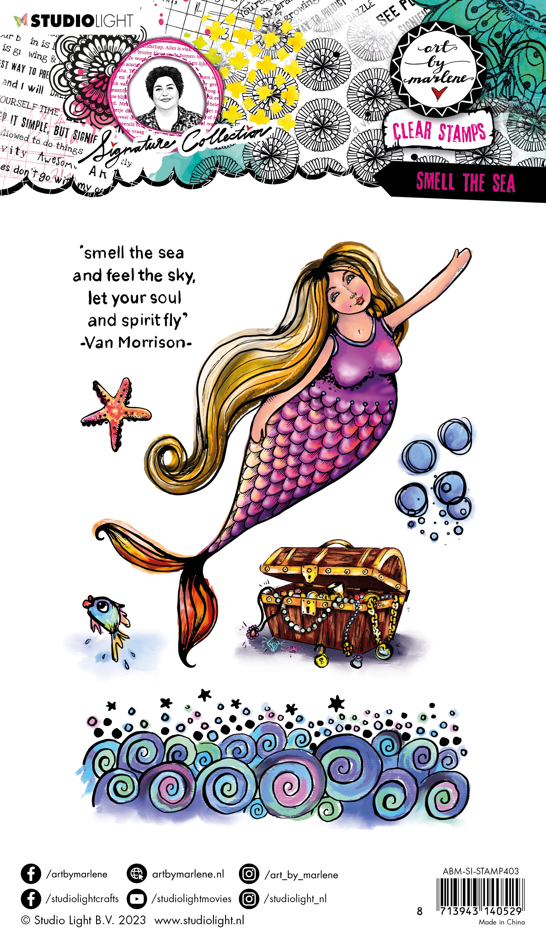 Art by Marlene Signature Smell the Sea clear stamp havmotiv