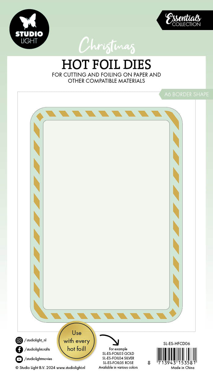 Studio Light Essentials hot foil plate A6 Border ramme
