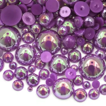 Papirglede Halvperler Amethyst Metallic halvperler 3 g lilla