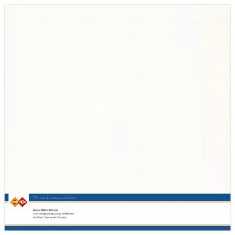 Korthobby Linen Cardstock kartong off-white linstruktur