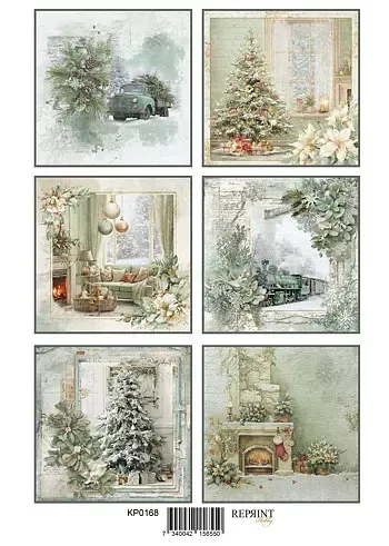Reprint Home for Christmas klippark tags A4