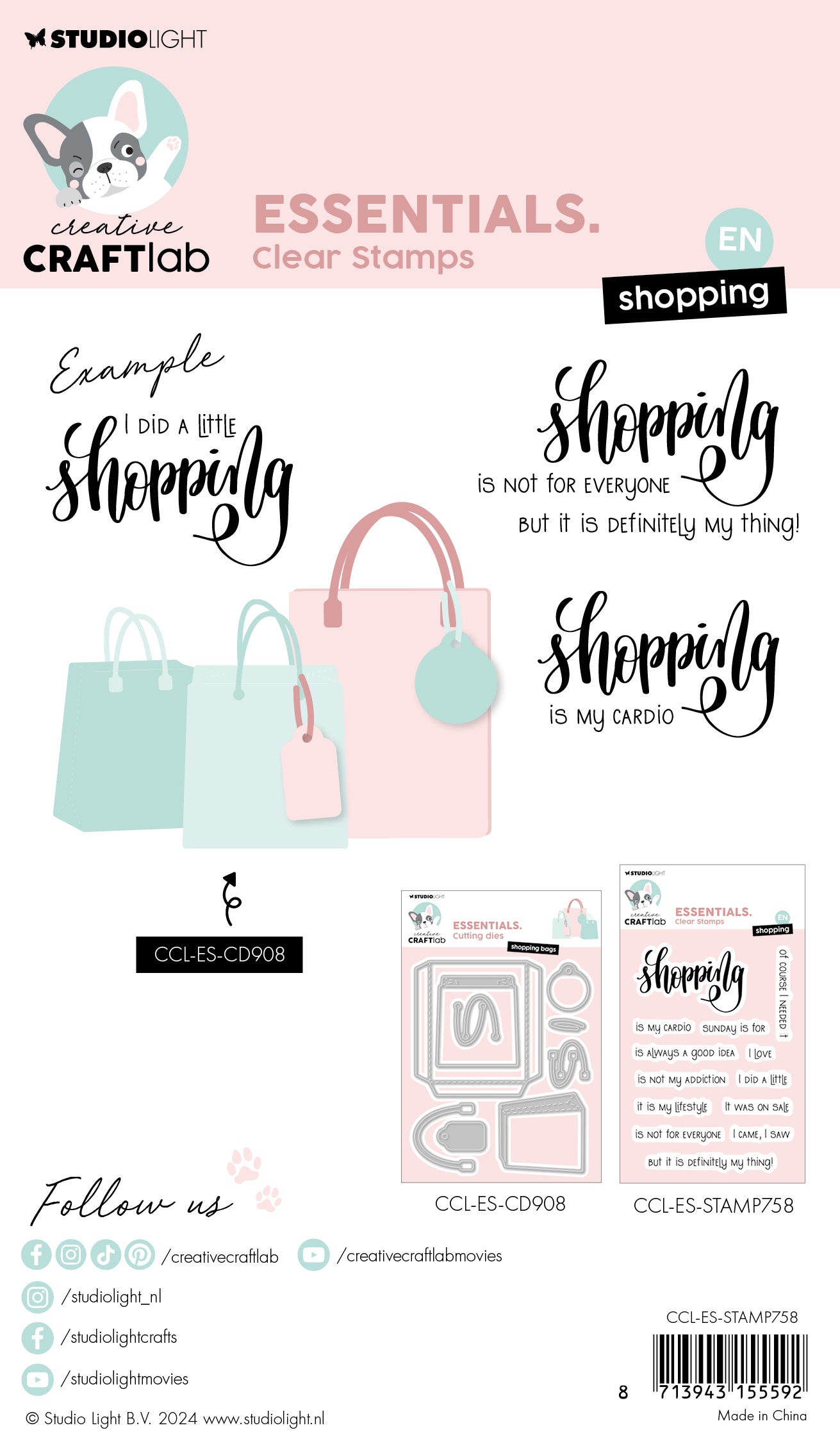 Studio Light Creative Craftlab Shopping clearstamp hverdagsmotiv