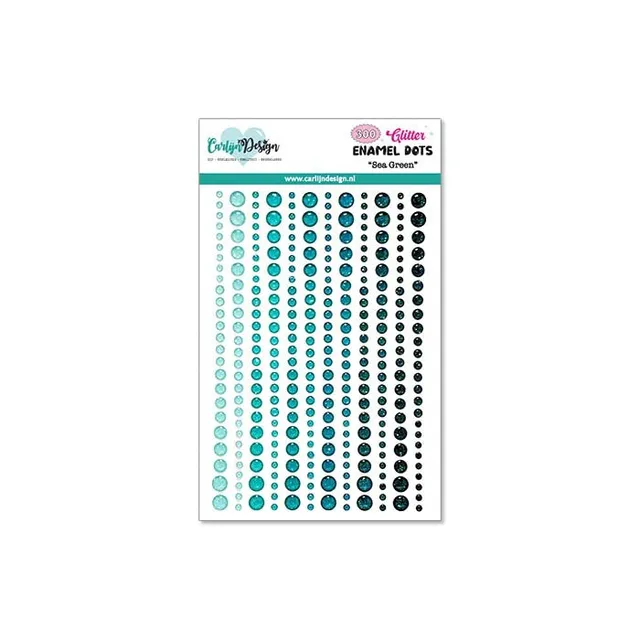 CarlijnDesign Sea Green CDED-0001 enamel dots glitter