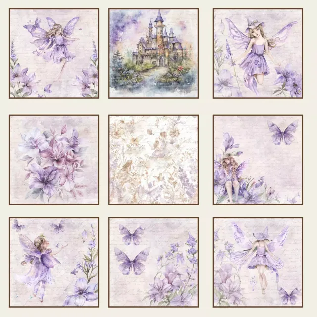 Reprint Fairies Tag Flowers mønsterpapir 12x12 blomster