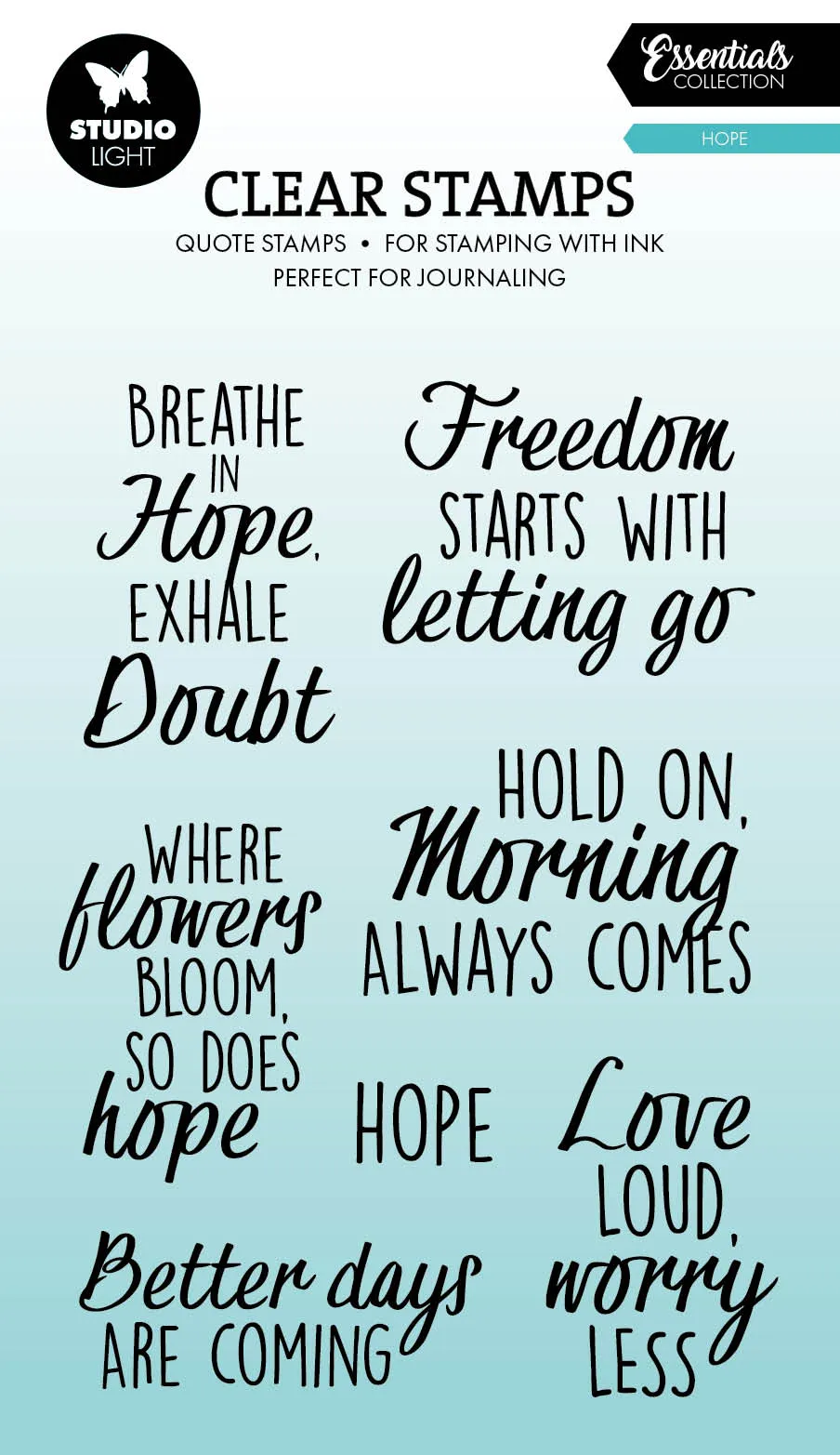 Studio Light Essentials Quotes Hope clear stamp engelsk