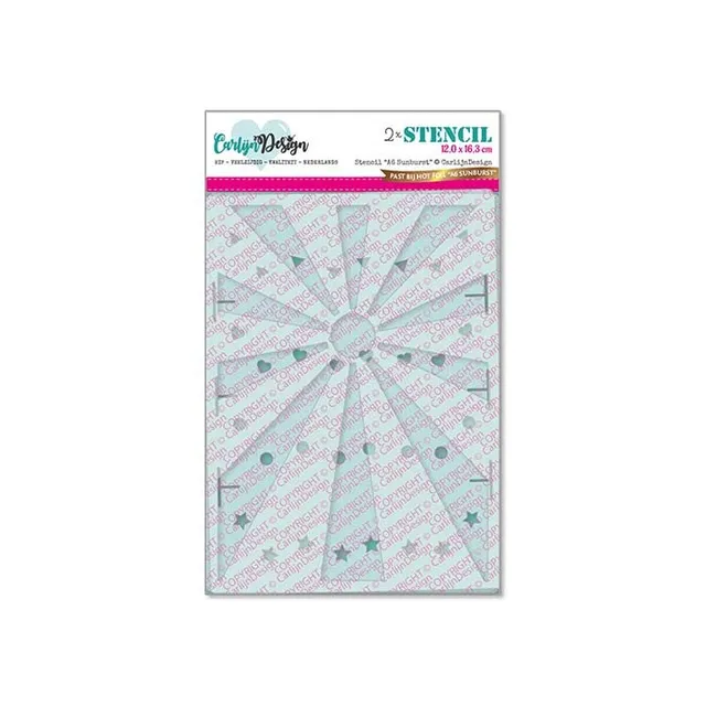 CarlijnDesign Sunburst CDSC-0022 sjablong A6 2-pk
