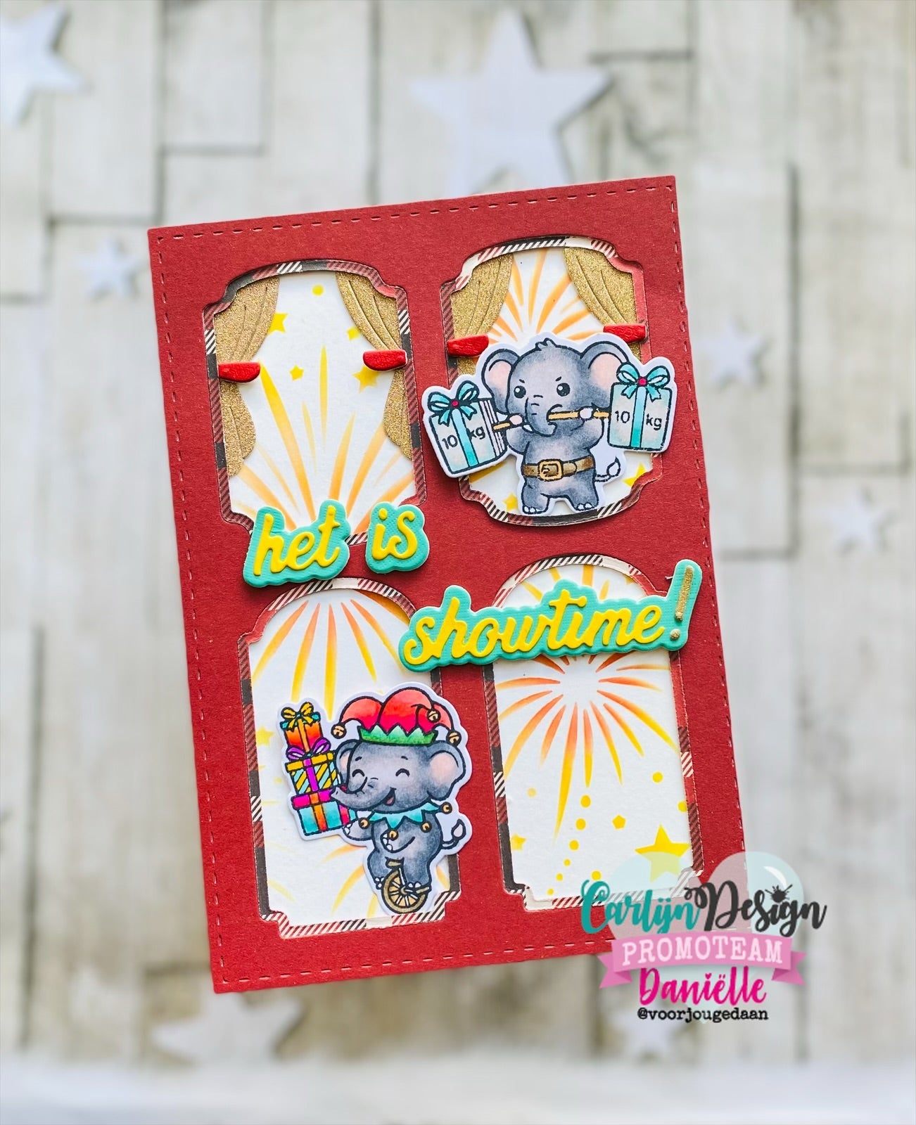 CarlijnDesign Circus Olifanten CDST-0187 stempelsett A6