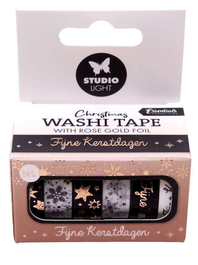 Studio Light Essentials washi tape Black/White NL Rose Gold