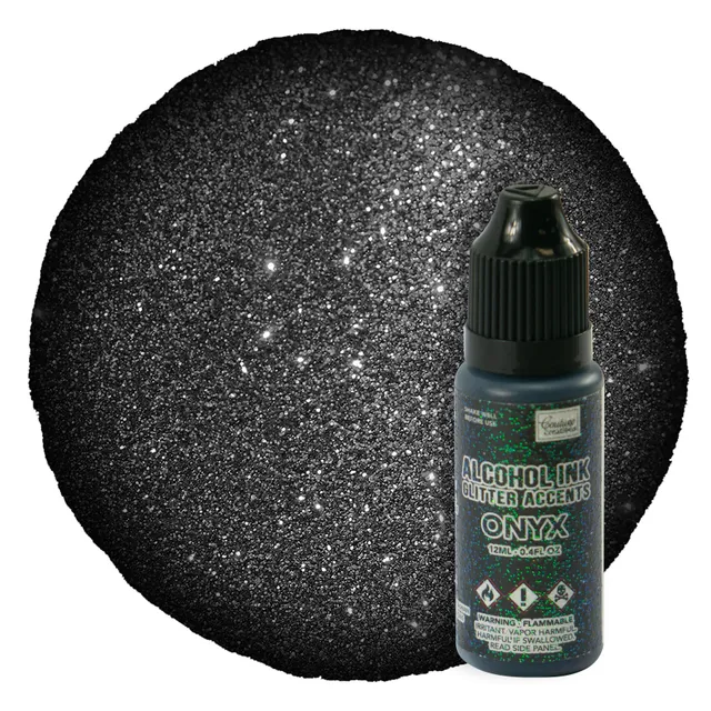 Couture Creations Alcohol Ink glitter onyx 12 ml svart