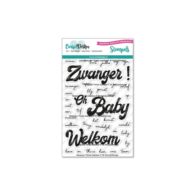 CarlijnDesign Grote Teksten 5 CDST-0083 stempler baby