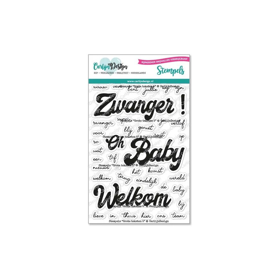 CarlijnDesign Grote Teksten 5 CDST-0083 stempler baby