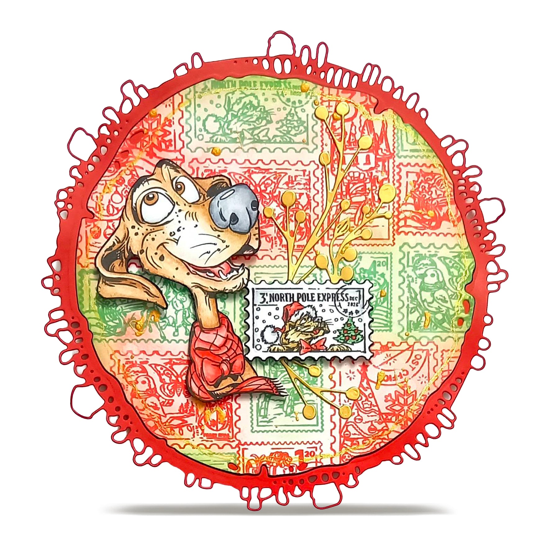 Aall and Create TP-1493 Merry Woofmas stempelsett A6 hund
