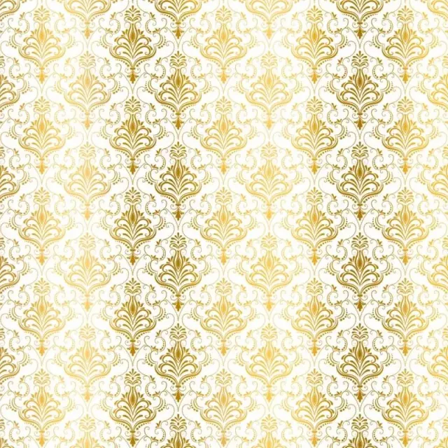 Kora Damask Zaira kartong hvit med gullfolie