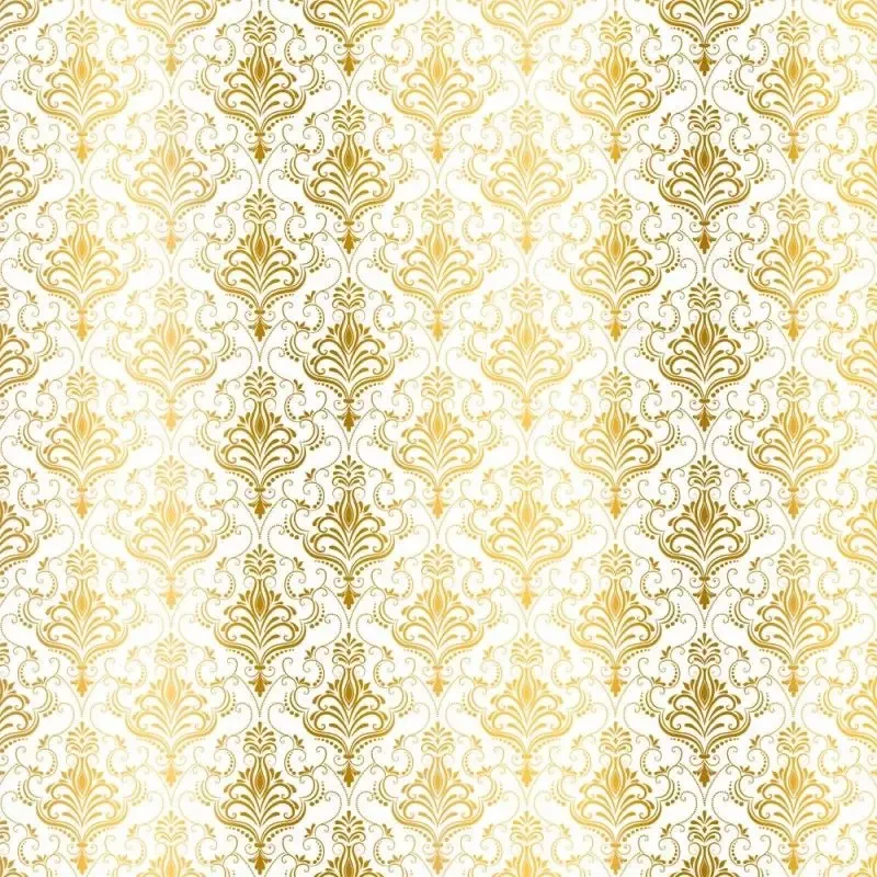Kora Damask Zaira kartong hvit med gullfolie