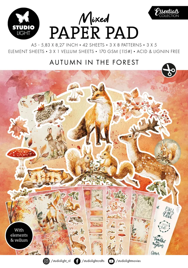 Studio Light Essentials papirblokk Autumn in the forest 42 ark