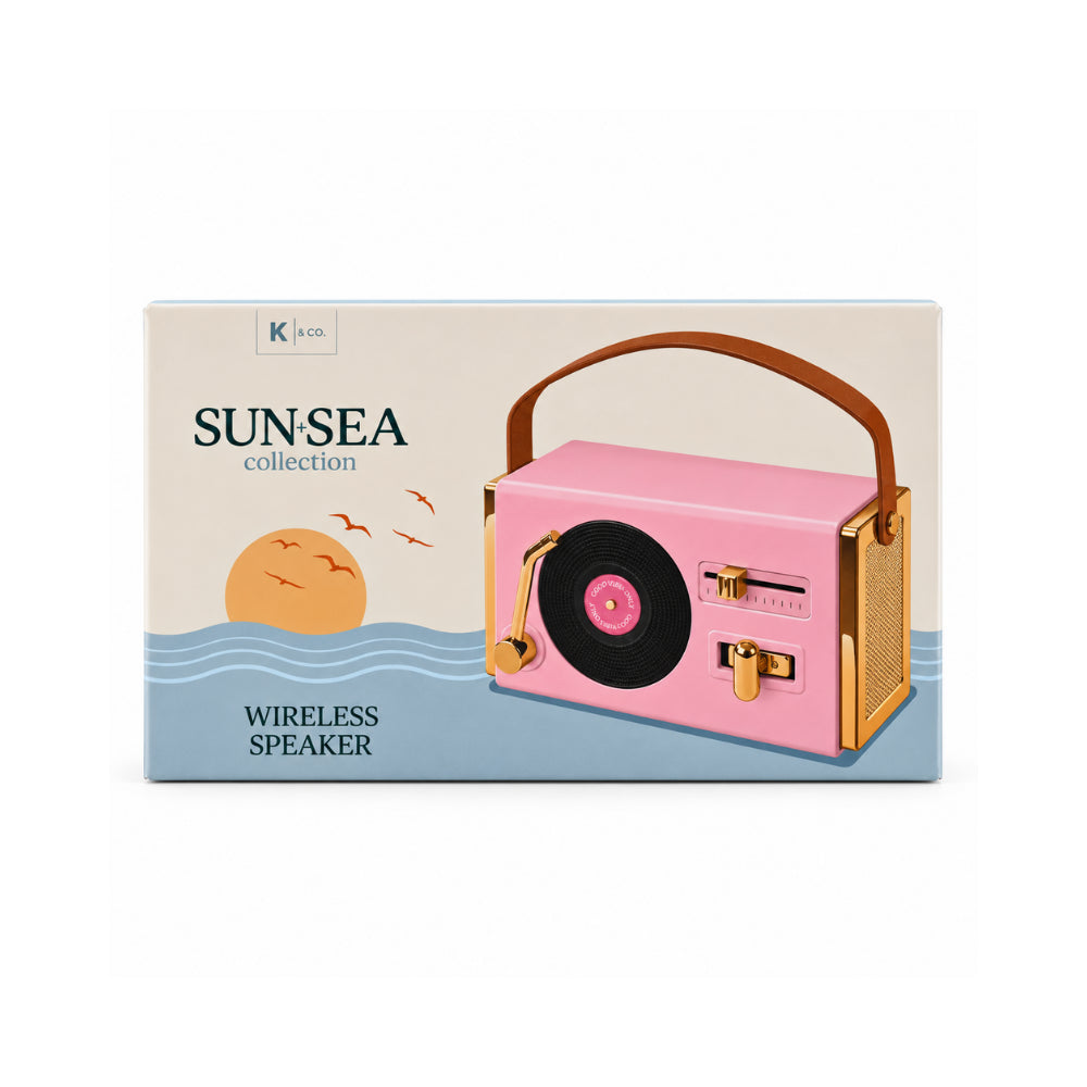 KaiserCraft Sun and Sea retro høyttaler rosa trådløs