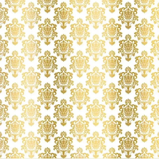 Kora Damask Hana kartong hvit gullfolie