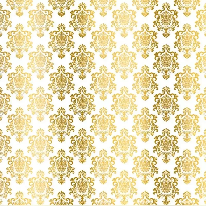 Kora Damask Hana kartong hvit gullfolie