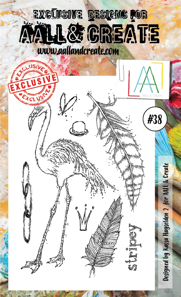 Aall and Create #38 Flamingo stempelsett A6 flamingomotiv
