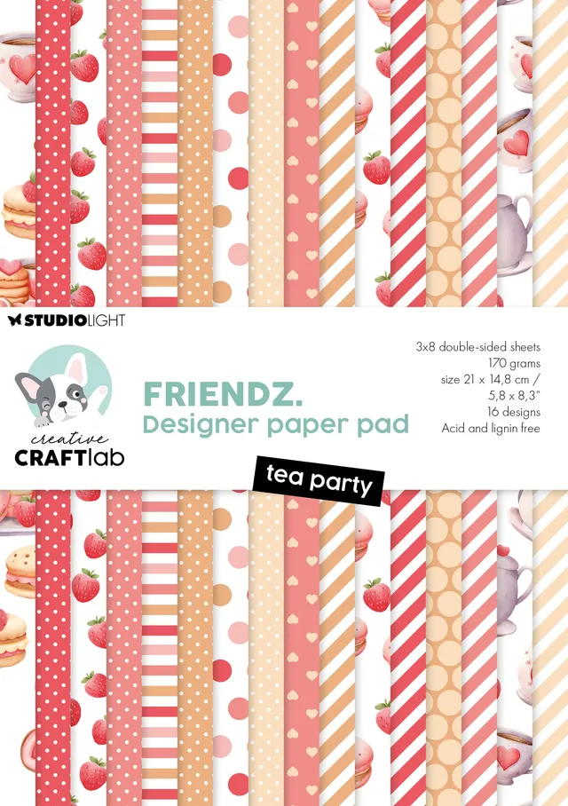 Studio Light Creative Craftlab Friendz papirblokk Tea Party
