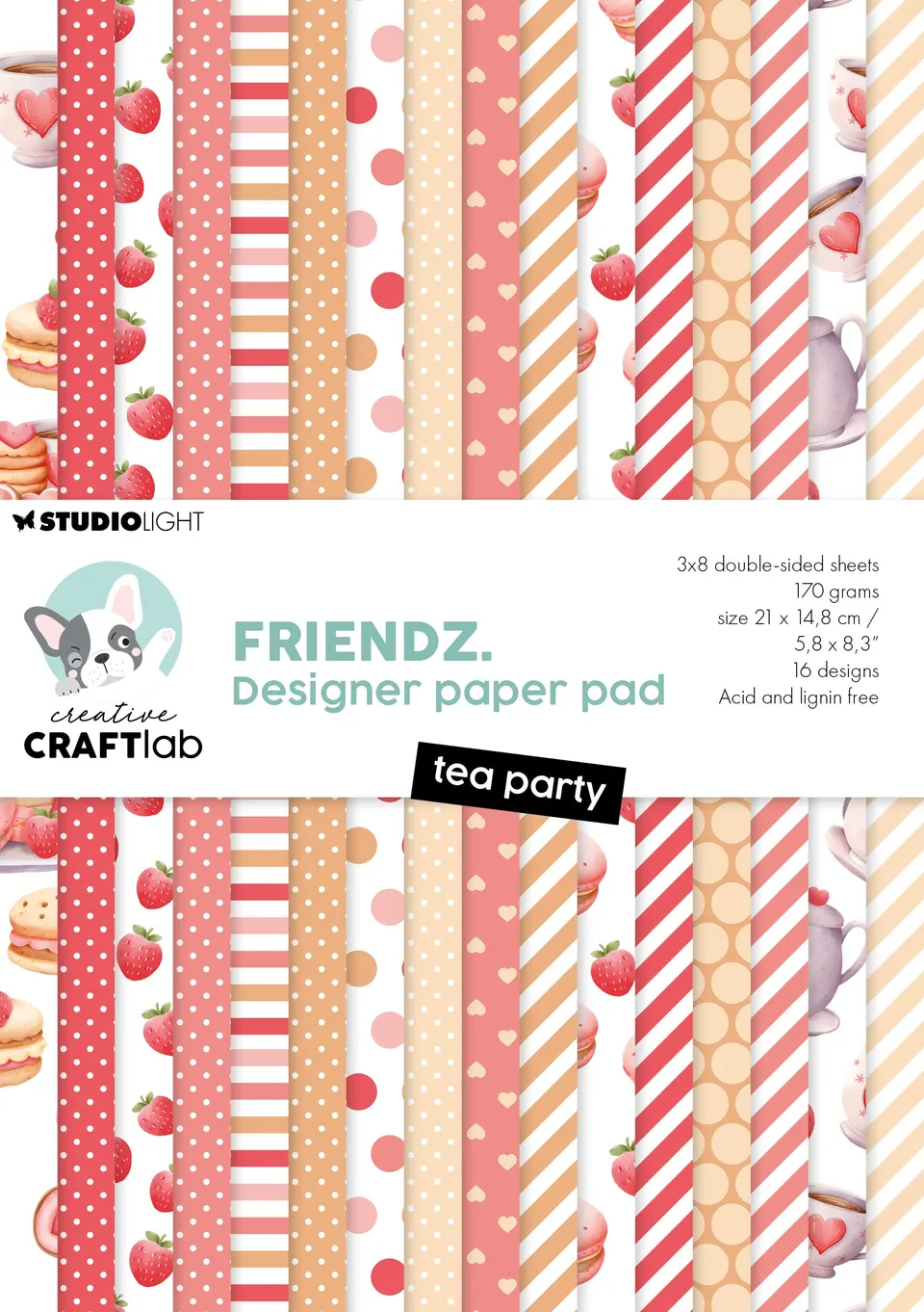 Studio Light Creative Craftlab Friendz papirblokk Tea Party