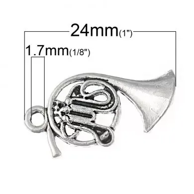 Korthobby Valthorn charms metall musikkmotiv