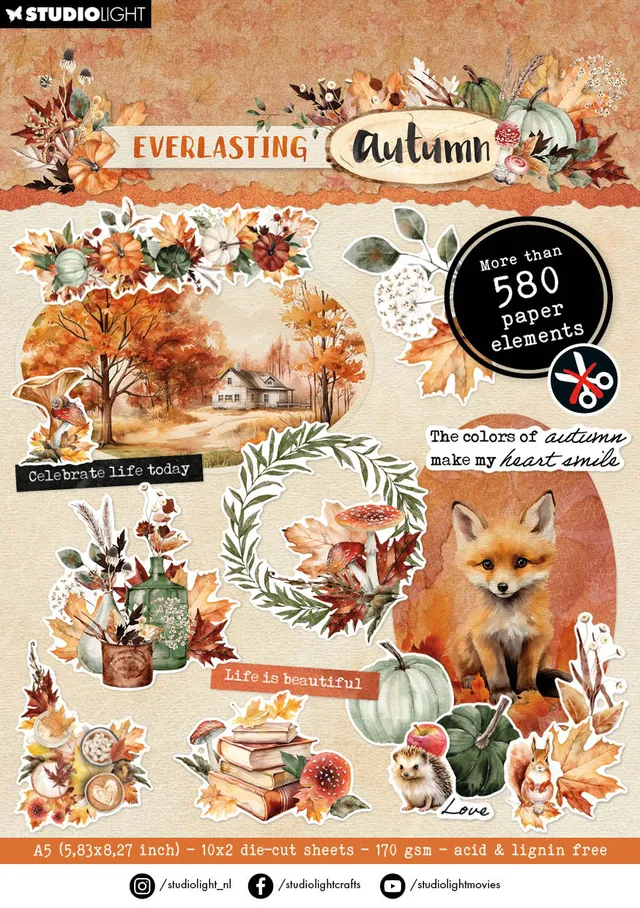 Studio Light Everlasting Autumn die-cut papirblok høst