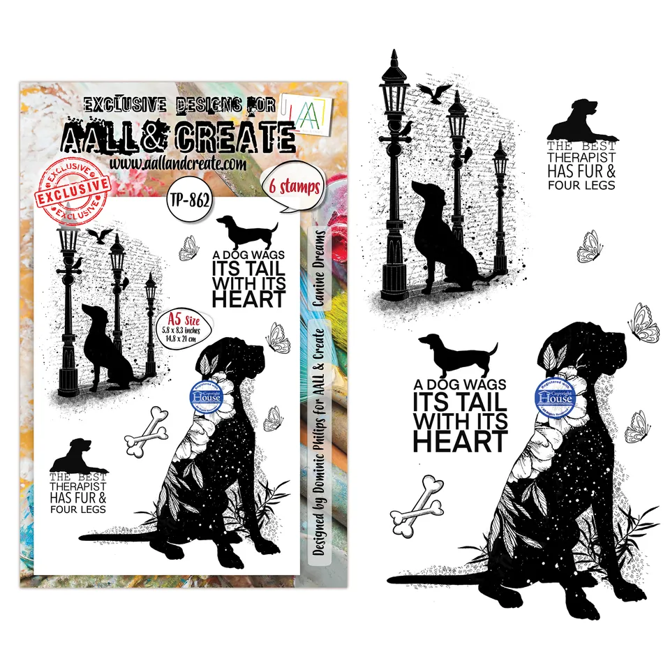 Aall and Create TP-862 stempelsett Canine Dreams A5 hund