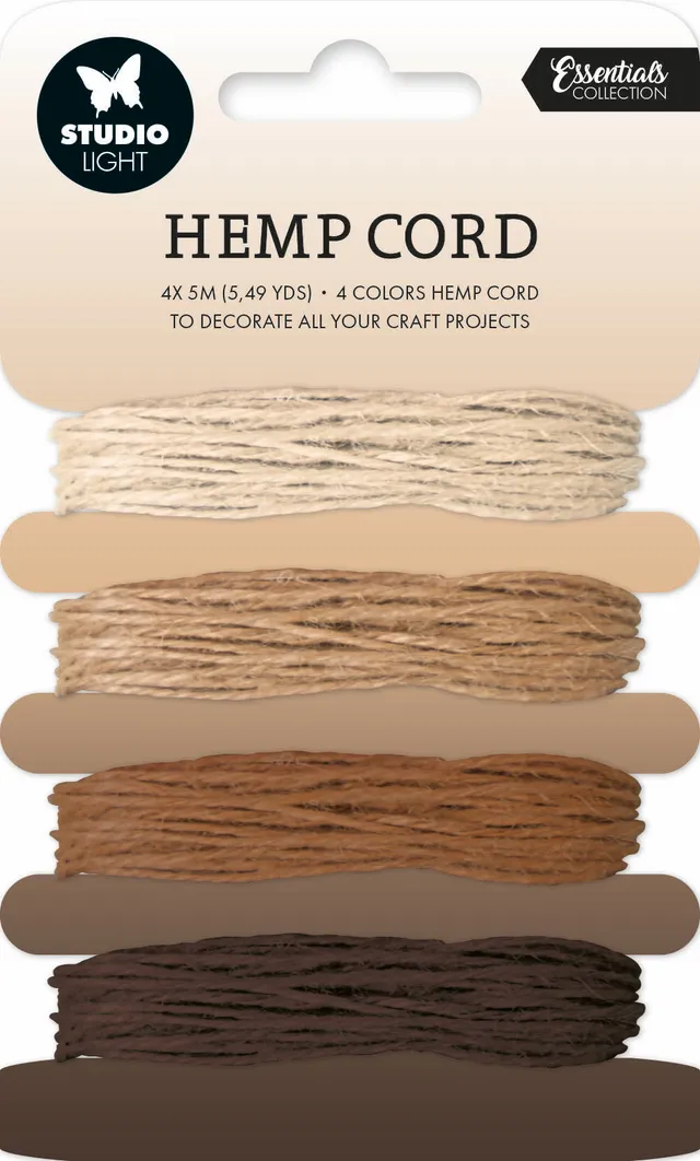 Studio Light Essentials Hemp Cord hyssing brune 4-pk