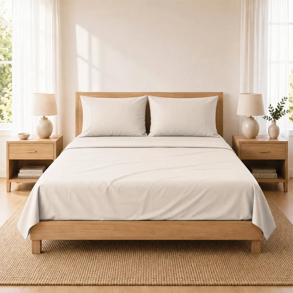 K&Co. House Series sengesett king bomull Cream