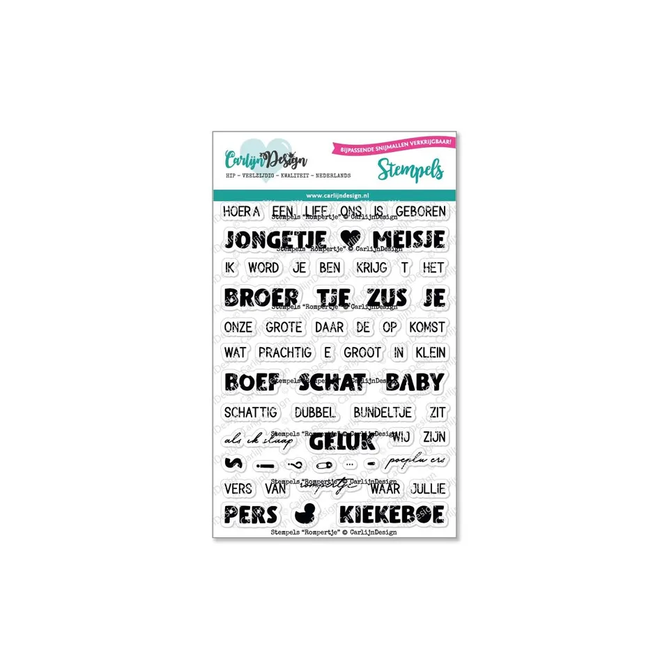 CarlijnDesign Rompertje CDST-0082 stempelsett baby ord