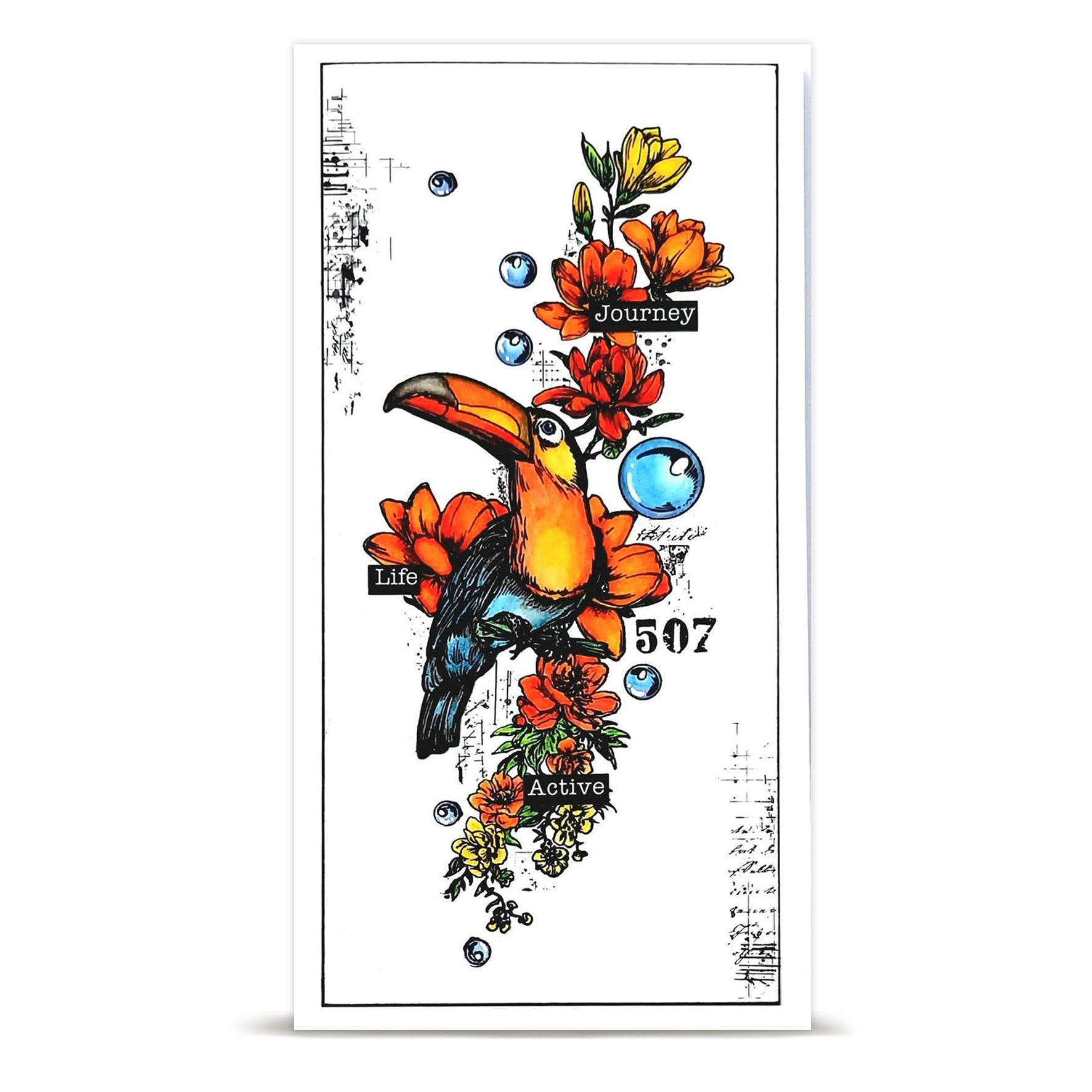 Aall and Create TP-1347 Bubbly Toucan stempelsett A6 tukan
